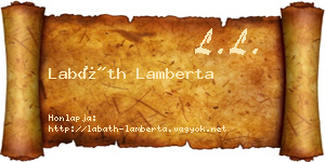Labáth Lamberta névjegykártya